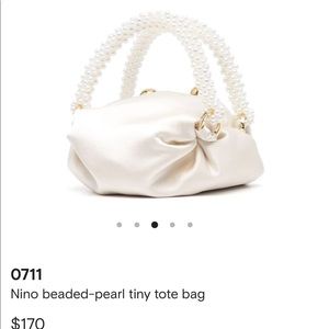 0711 mini beaded- pearl tiny tote bag